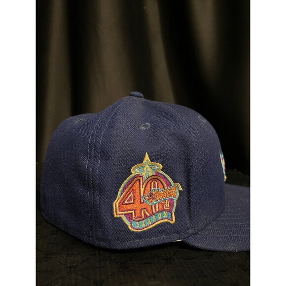 7 1/4 Los Angeles Angels Fitted Hat Interstellar Jelly HATCLUB Blue Mens Unisex - Picture 3 of 7